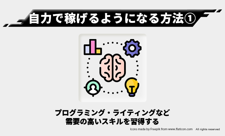自力で稼ぐ①ースキルを習得