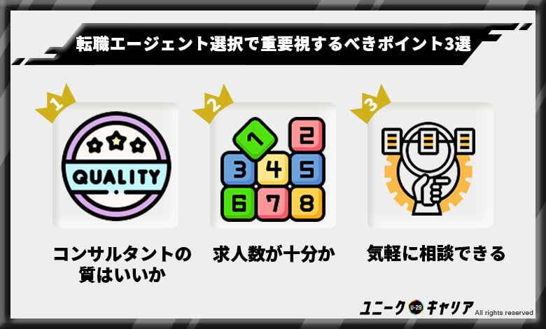 転職エージェント選択で重要視するべき3ポイント　転職エージェント　第二新卒　オススメ