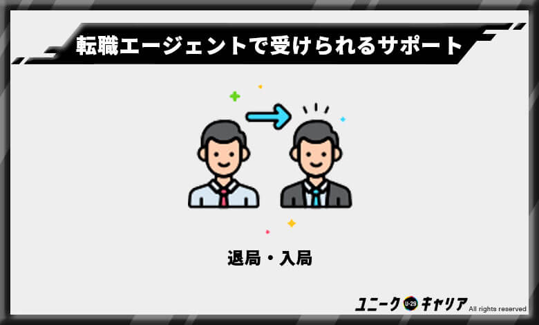 転職エージェントで受けられるサポート④
退局・入局